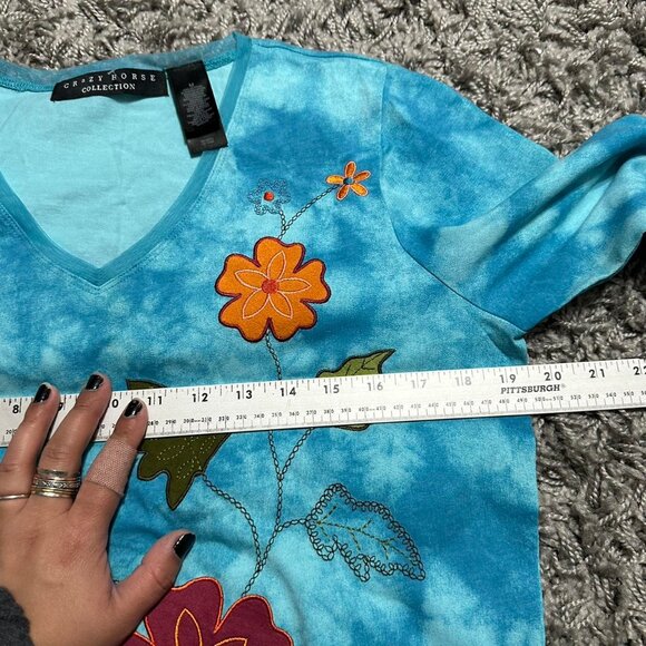 Crazy Horse Cottage Core 3/4 Sleeve Tie Dye Tope - Picture 7 of 7